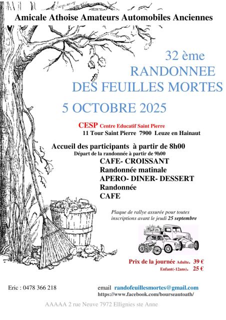 affiche de32ème randonnée des Feuilles Mortes