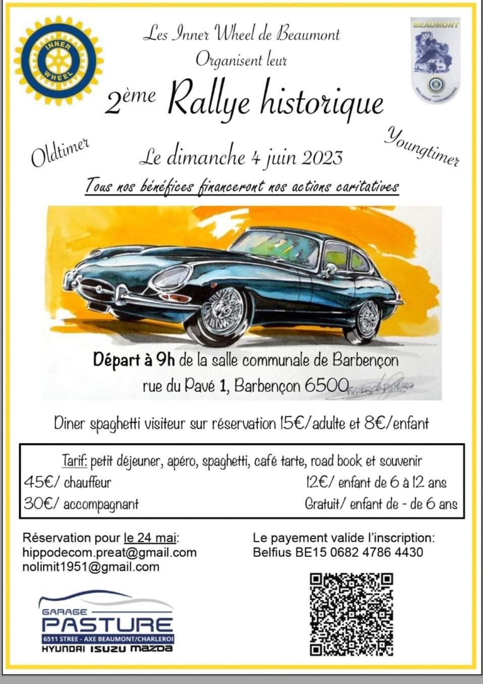 affiche deRallye historique des Inner Wheel Beaumont 