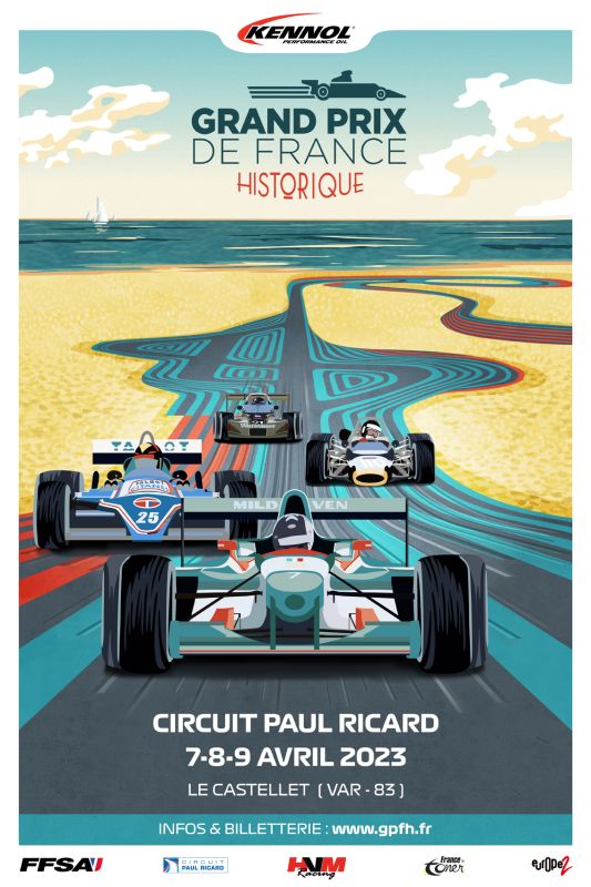 affiche deKENNOL Grand Prix de France Historique 