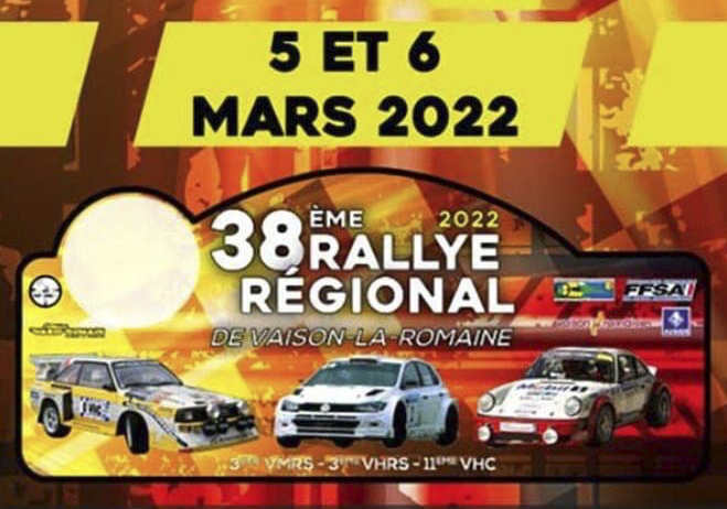 affiche de38è Rallye de Vaison la Romaine 2022