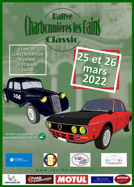 affiche de5è Rallye Charbonnières les Bains Classic 2022