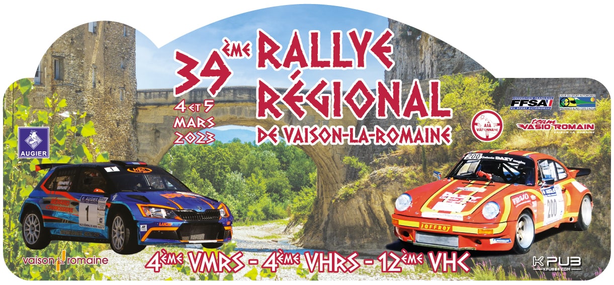affiche de39ème Rallye Régional de Vaison la Romaine