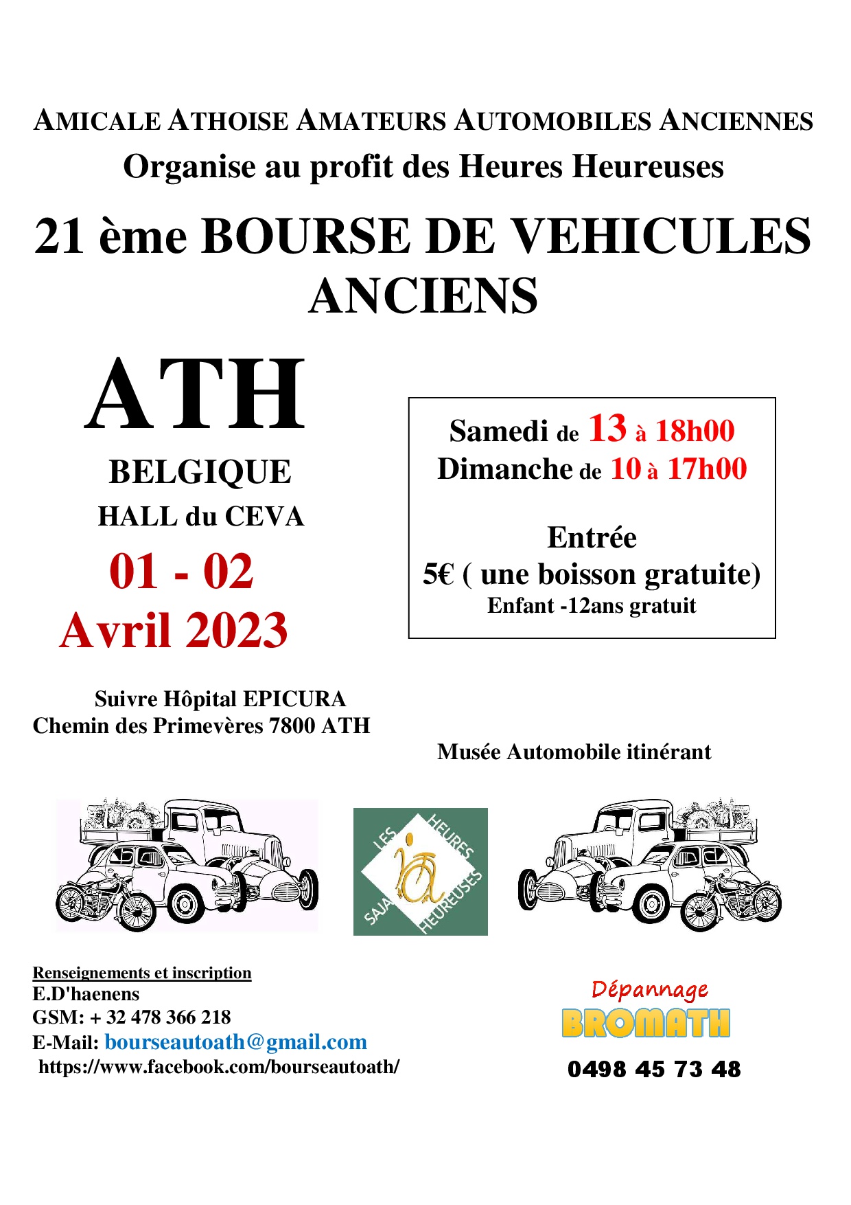 affiche de21ème BOURSE DE VEHICULES ANCIENS