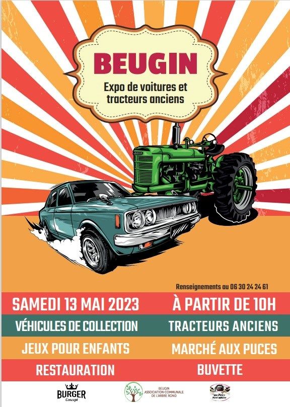 affiche deExpo de voitures et tracteurs anciens