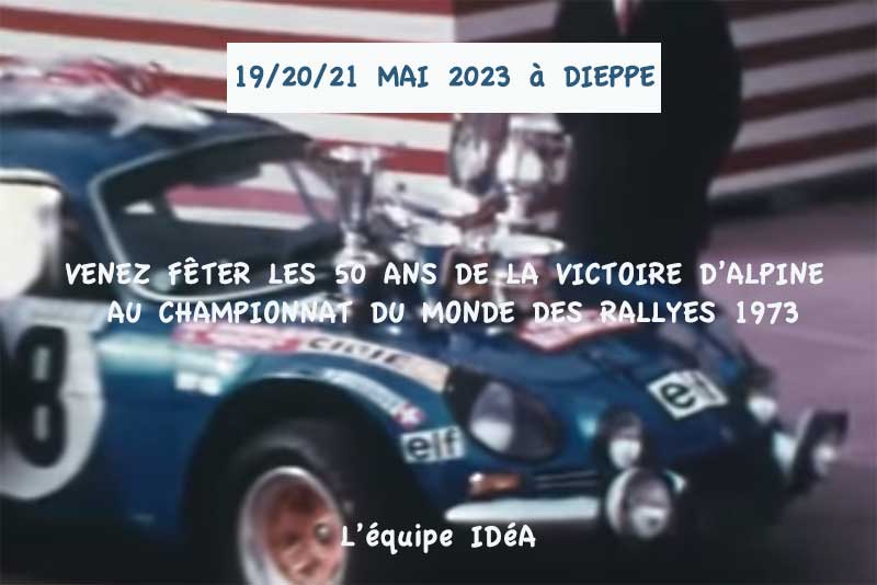 affiche de50 ans de la victoire d’Alpine au championnat du monde des rallyes