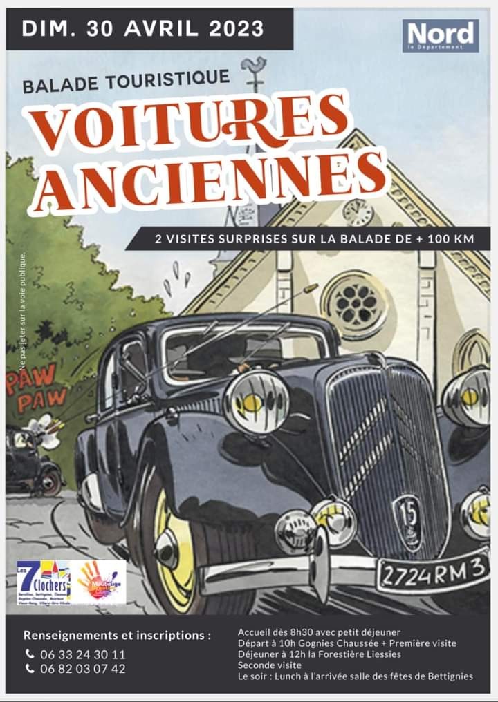 affiche deBalade touristique pour voitures anciennes