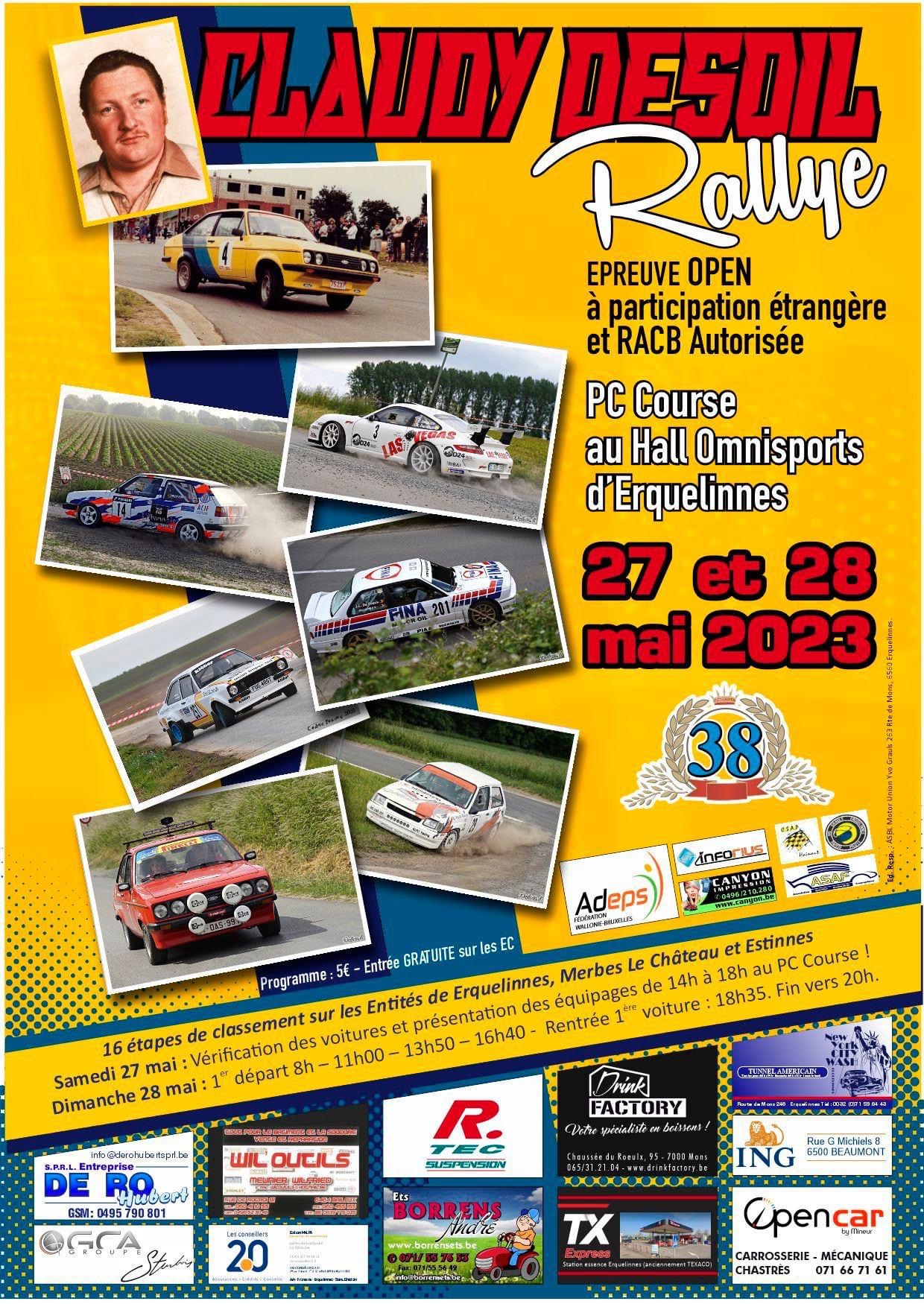 affiche de38ème Claudy Desoil Rallye