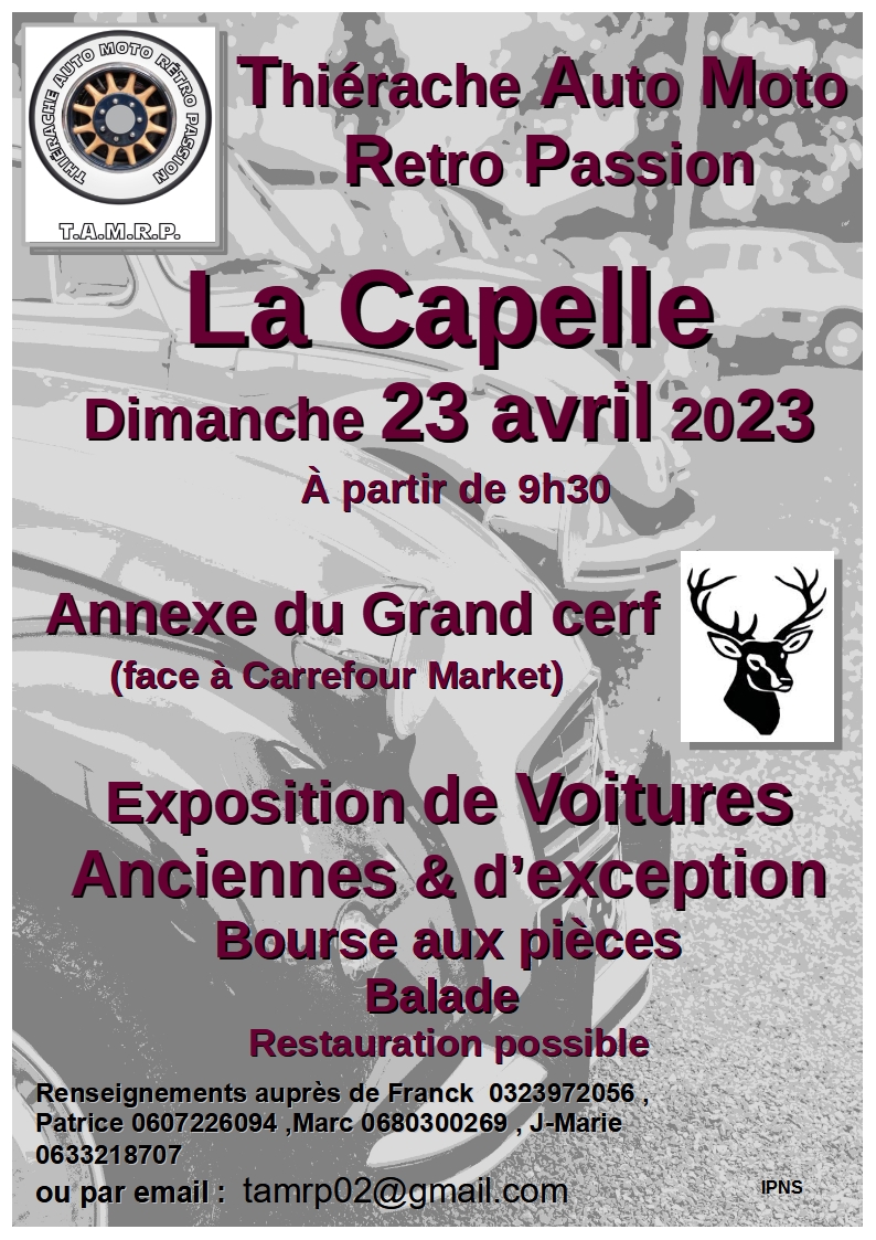 affiche deExposition de Voitures Anciennes et d'exception