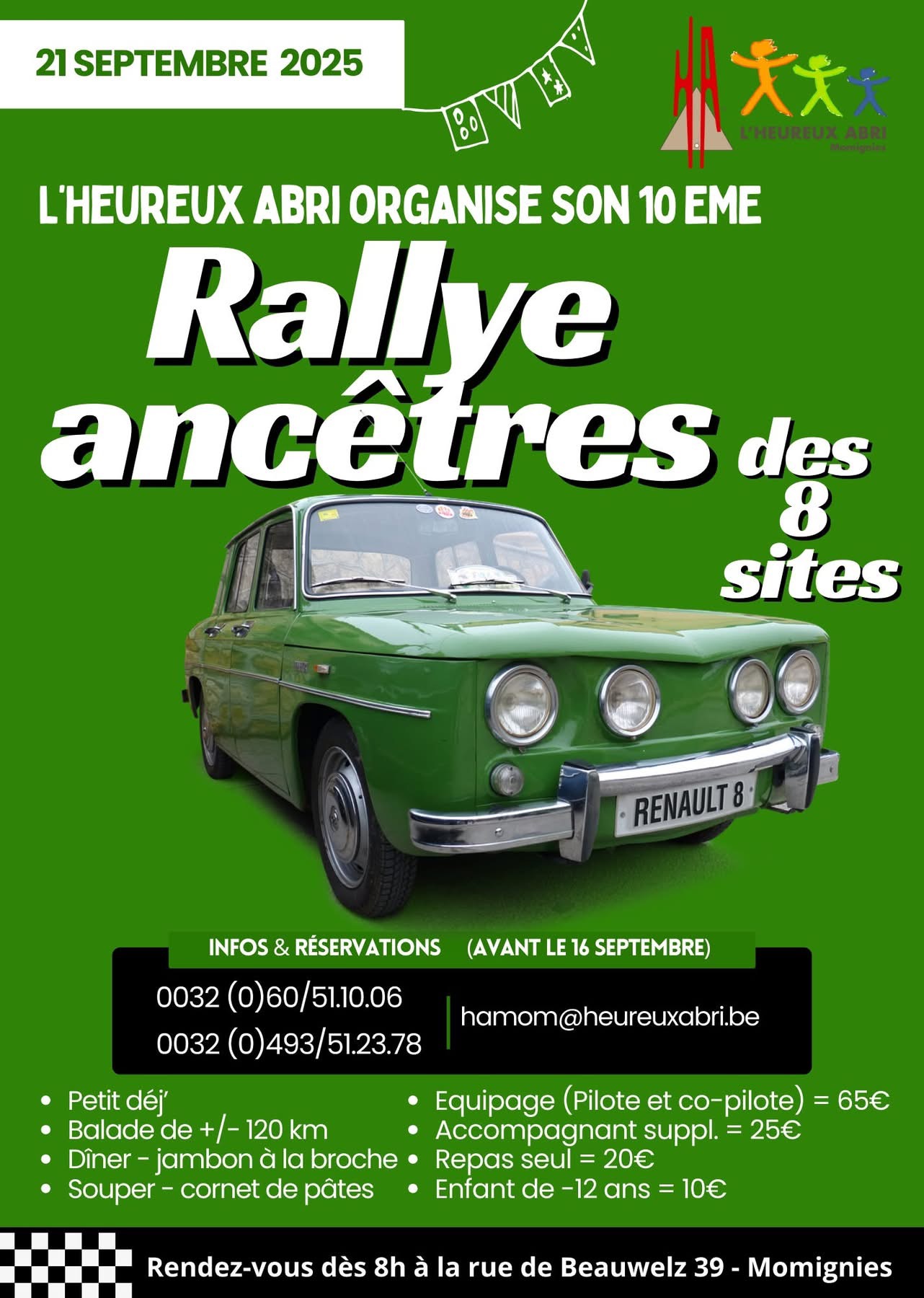 affiche de10eme Rallye ancêtres des 8 sites
