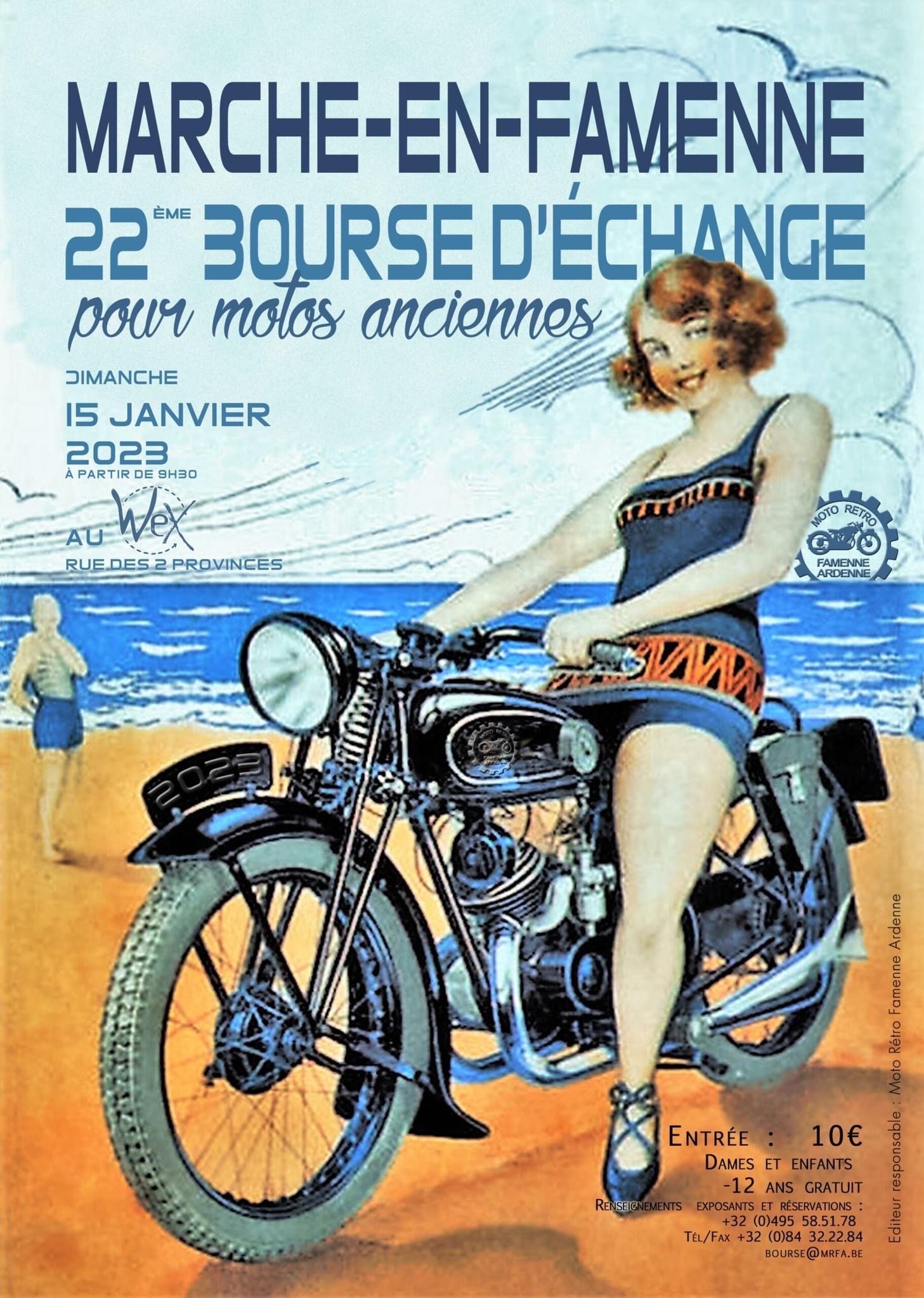affiche de22ème Bourse d’échange pour motos anciennes
