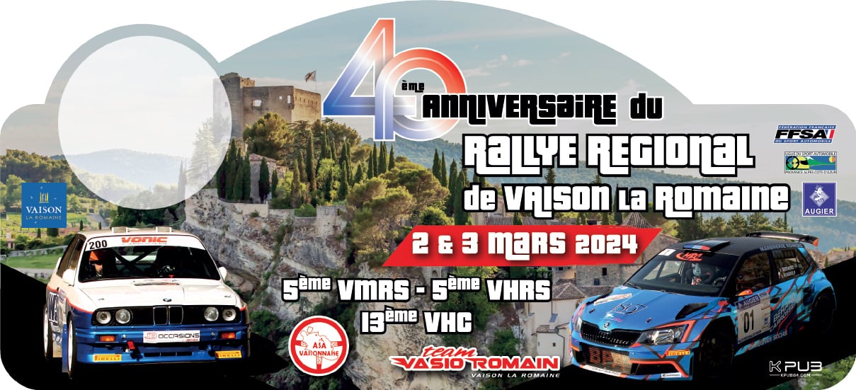 affiche de40ème Rallye Régional de Vaison la Romaine