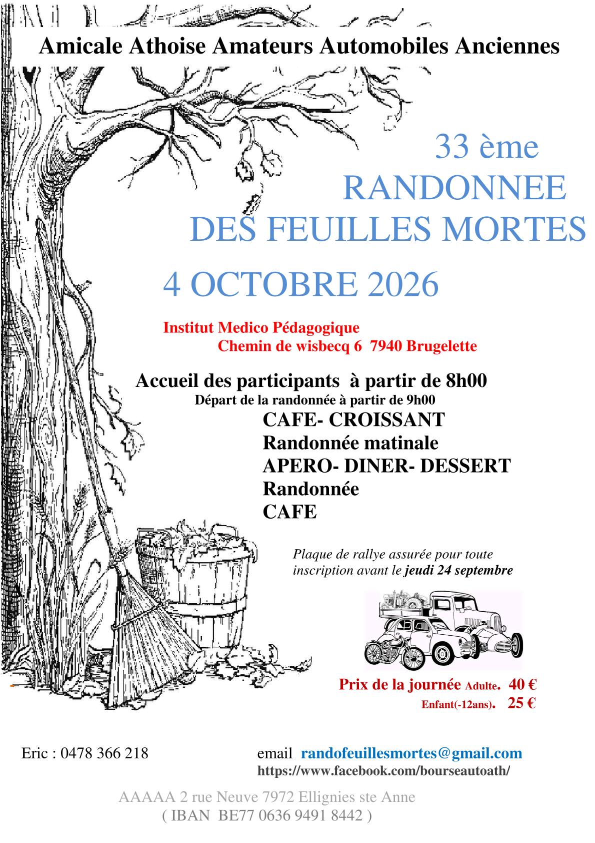 affiche de33ème randonnée des Feuilles Mortes