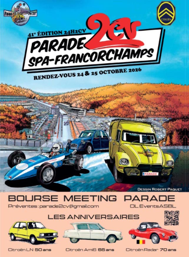 affiche deParade 2CV Spa-Francorchamps