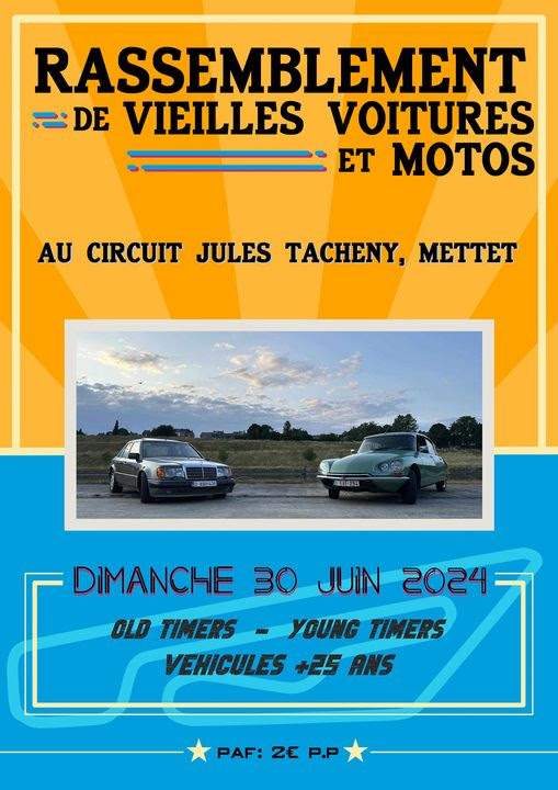 affiche deRassemblement de vieilles voitures et motos