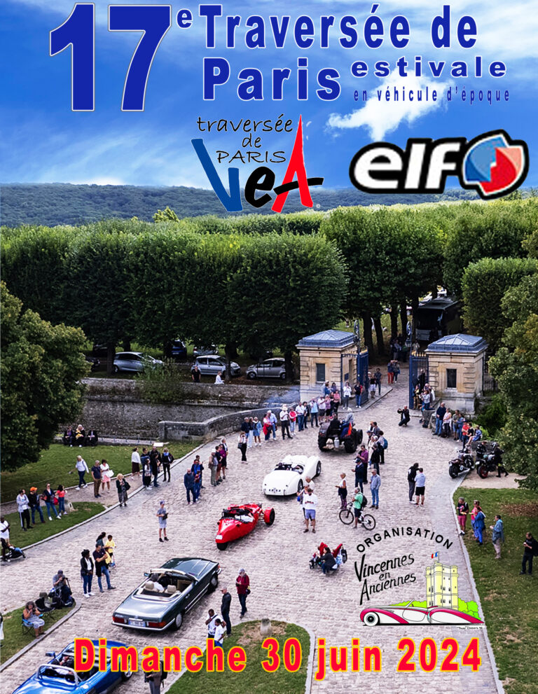 affiche de17Ã¨me TraversÃ©e de Paris estivale en vÃ©hicules d'Ã©poque