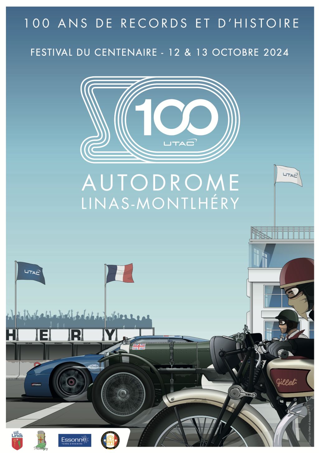 affiche de100 ans de Autodrome de Linas-MontlhÃ©ry