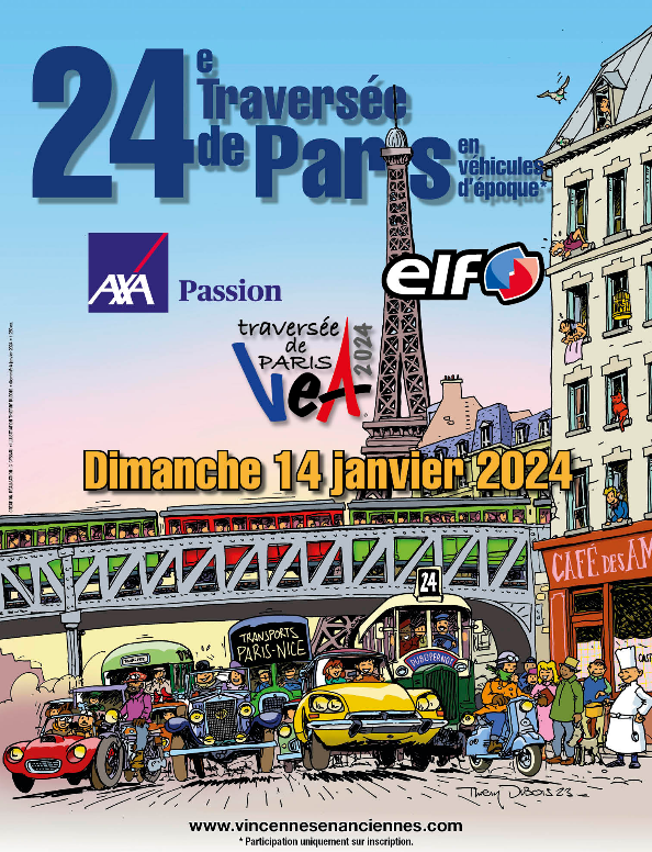 affiche de24Ã¨me TraversÃ©e de Paris en vÃ©hicules d'Ã©poque
