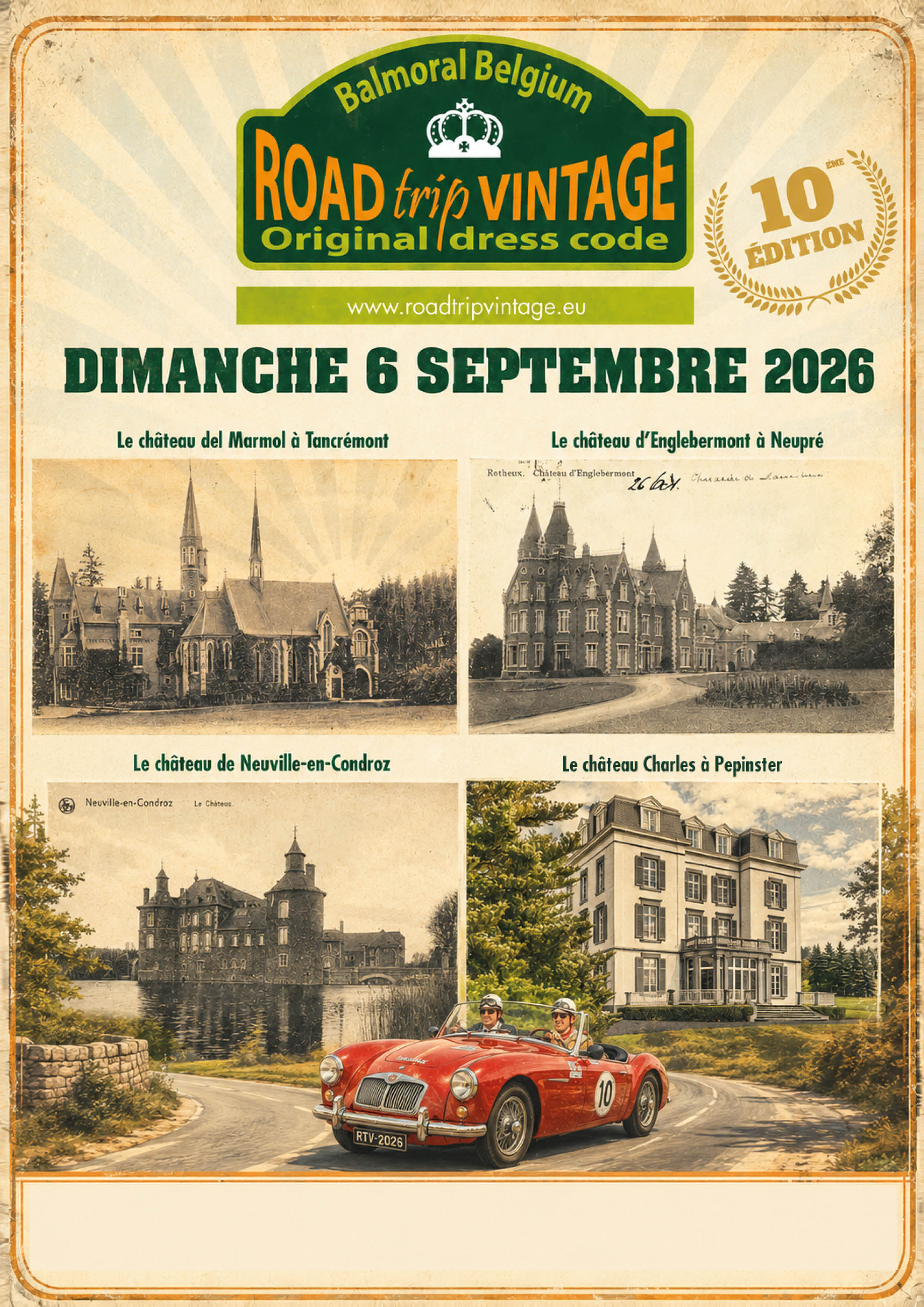 affiche deBalmoral Road Trip Vintage