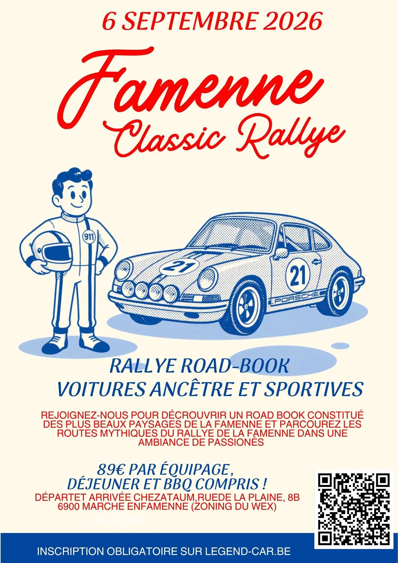 affiche deFamenne Classic Rallye