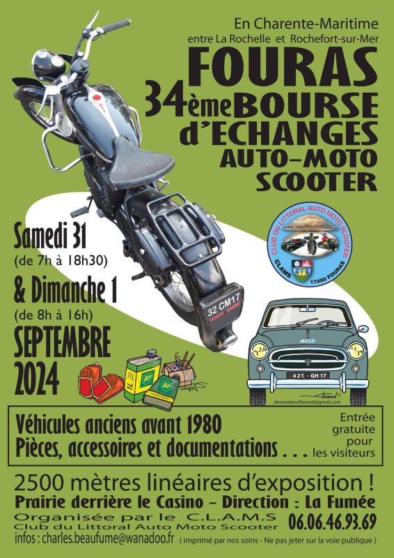 affiche de34Ã¨me Bourse d'Ã©change Auto-Moto Scooter