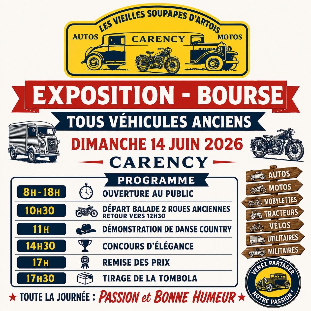affiche deExpo-Bourse de véhicules anciens