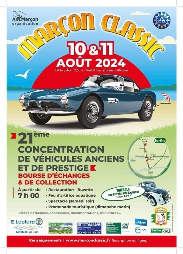 affiche deConcentration de vÃ©hicules anciens et de prestige