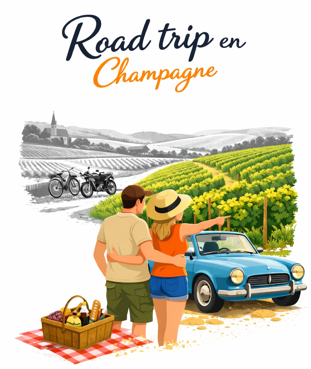 affiche deRoad trip en Champagne