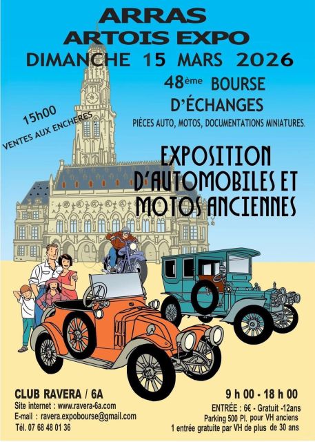 affiche de48ème bourse d'échange et d'exposition de véhicules anciens