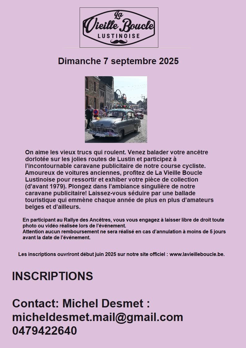 affiche deLa Vieille Boucle Lustinoise