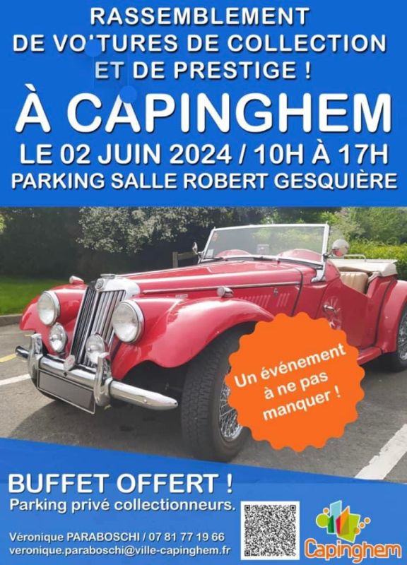 affiche deRassemblement de voitures de collection et de prestige