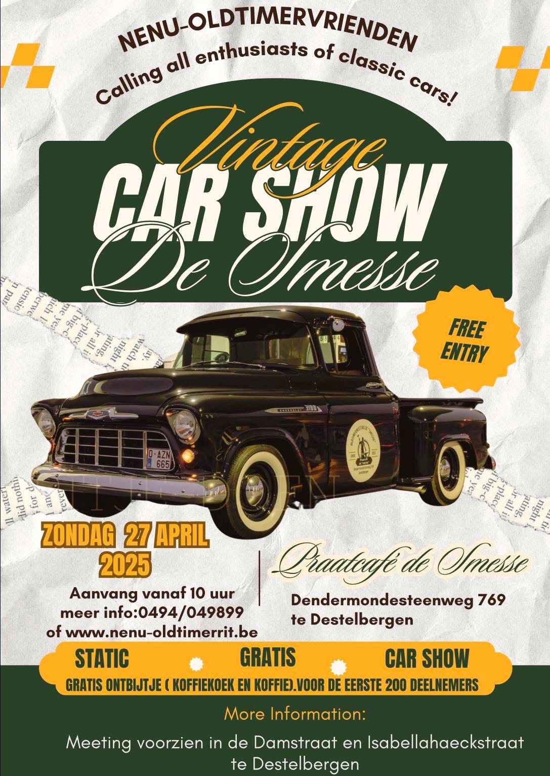 affiche deVintage Car Show de Smesse