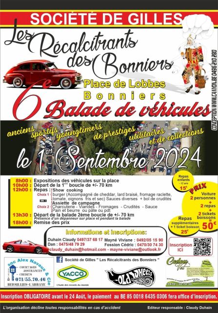 affiche de6Ã¨me Balade de vÃ©hicules de collection