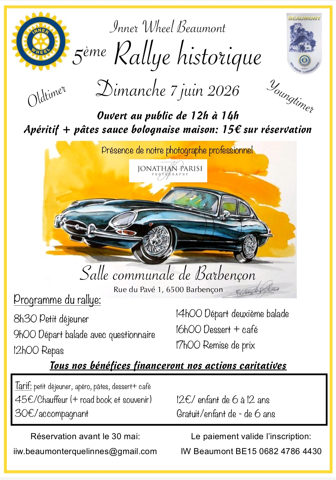 affiche de5ème rallye touristique Inner Wheel Beaumont 