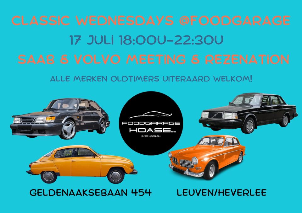 affiche deSaab & Volvo classics in de picture