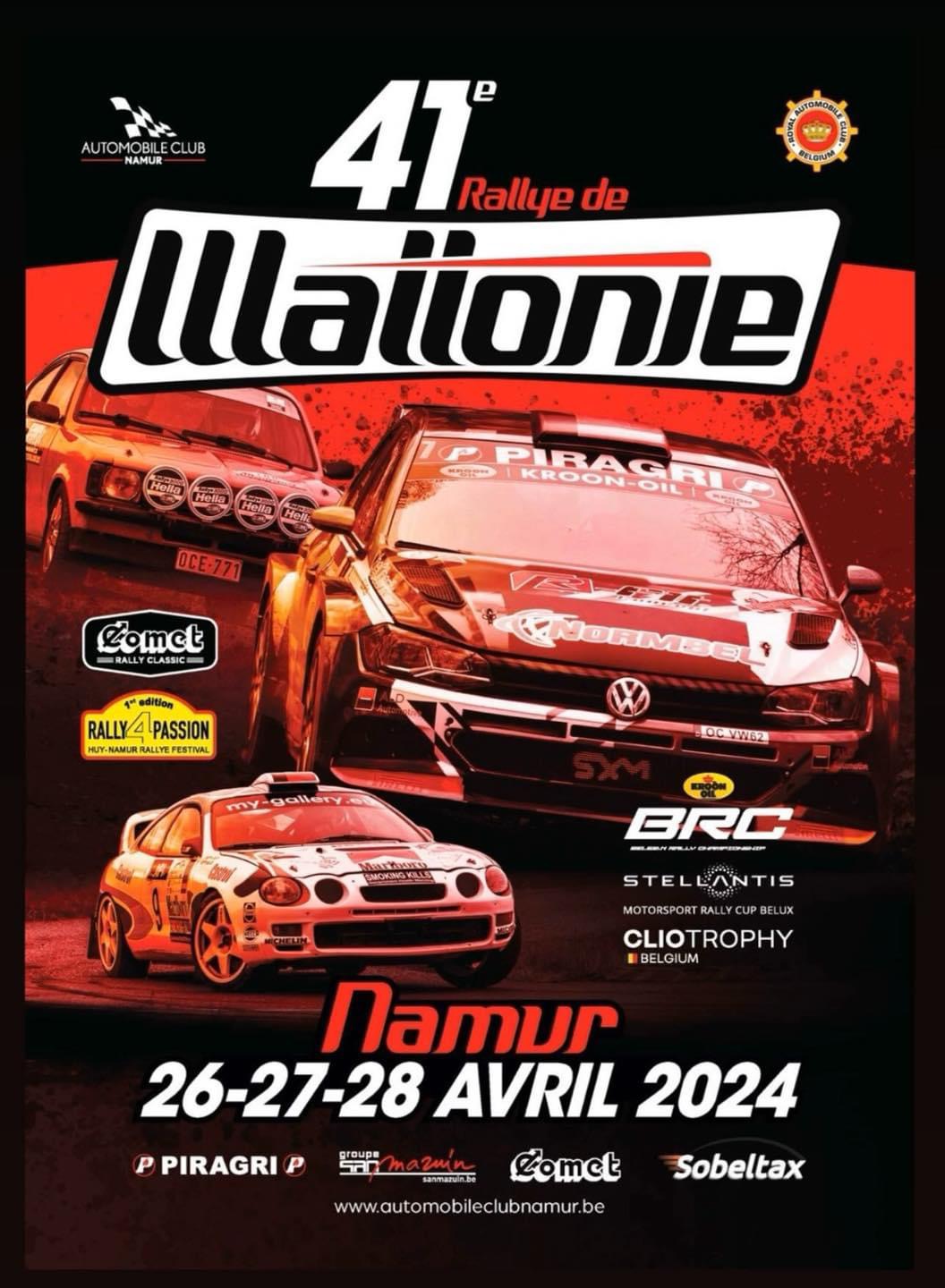affiche de41Ã¨me Rallye de Wallonie
