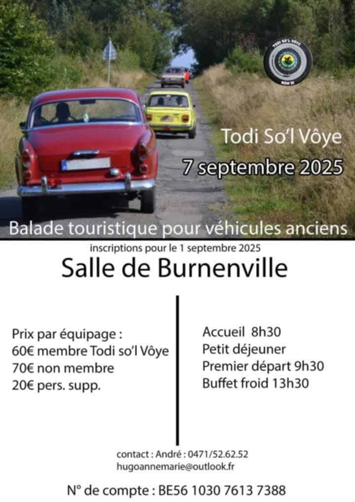 affiche deBalade touristique pour véhicules anciens.
