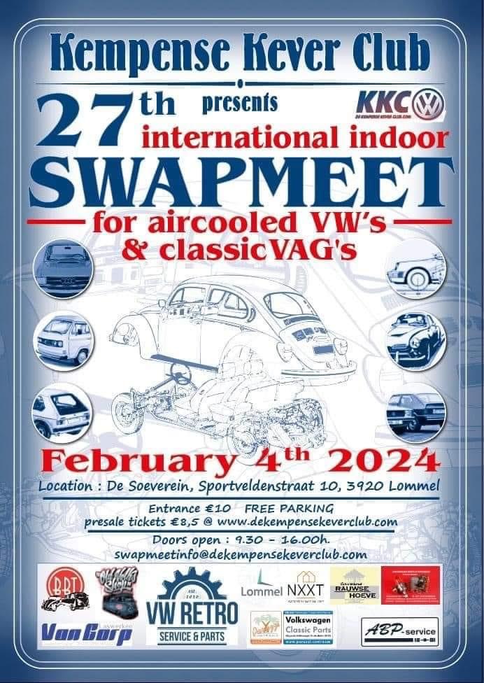 affiche deIndoor VW Swapmeet for aircooled VW's & classic VAG's